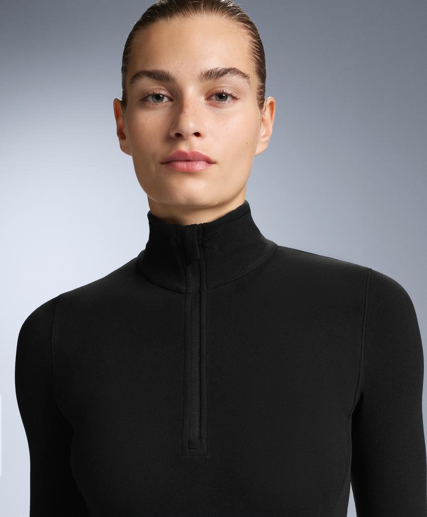 Футболка-термо с застежкой-молнией полар с открытым воротником