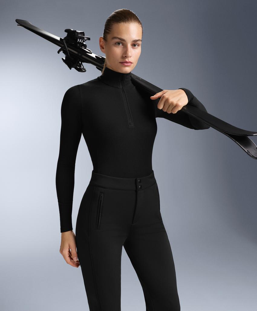 Футболка-термо с застежкой-молнией полар с открытым воротником