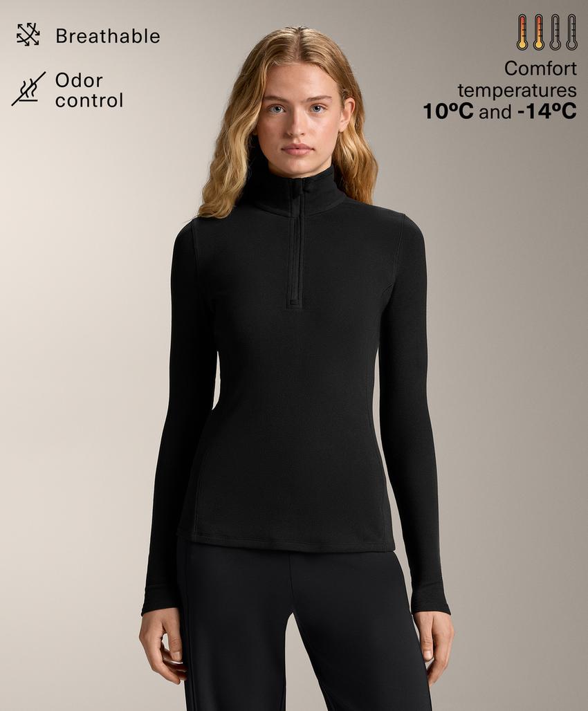 Футболка-термо с застежкой-молнией полар с открытым воротником