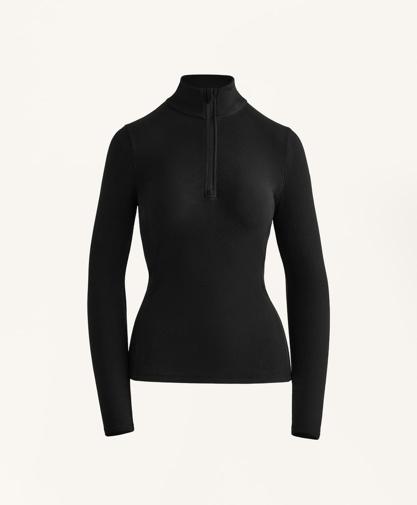 Футболка-термо с застежкой-молнией полар с открытым воротником