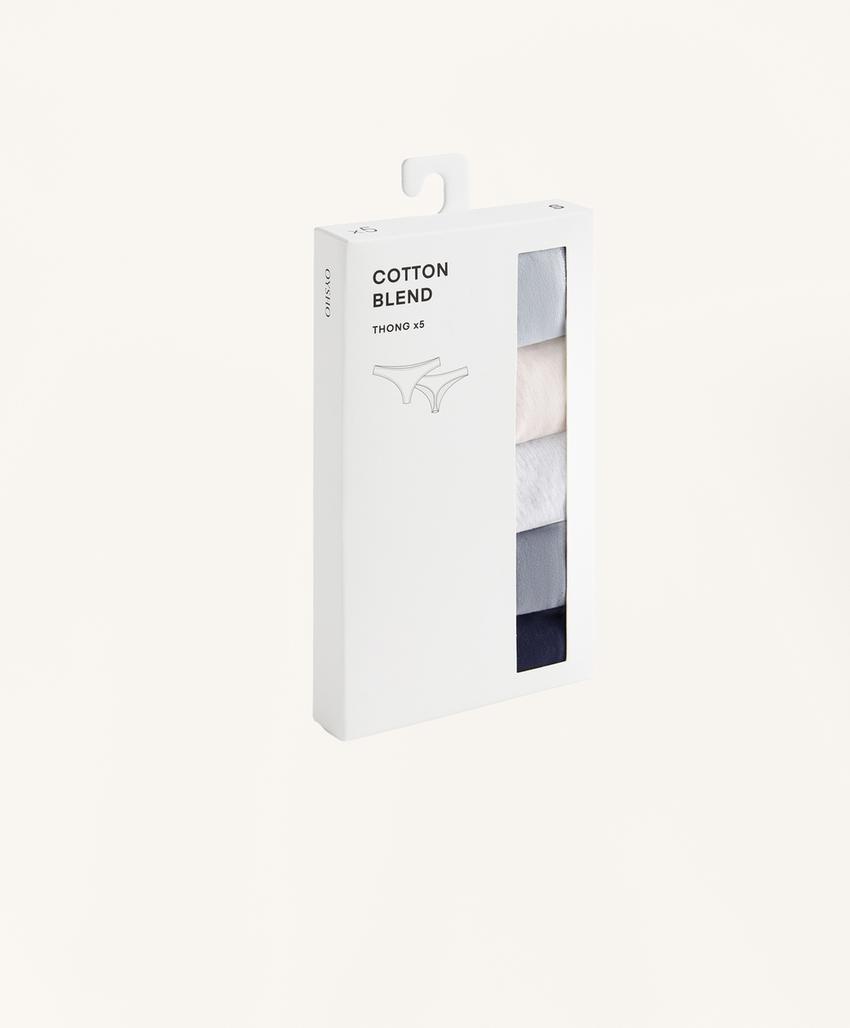 5 пакетов хлопковых трусиков-танг