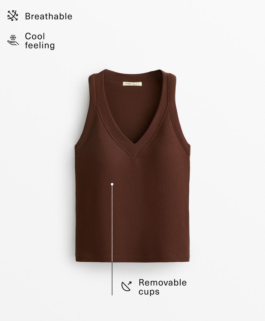 Рубашка-майка из ребристой модальной смеси