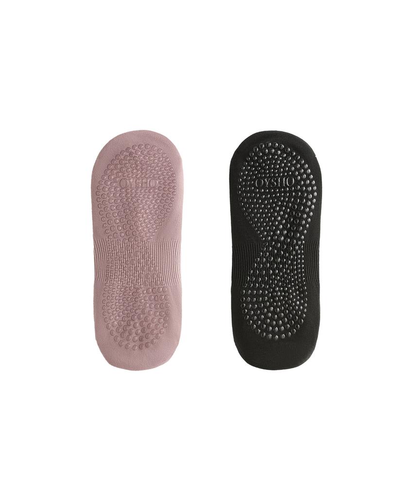 2 пары носков для йоги и пилатеса из полиамидного микса с параллельными ремешками