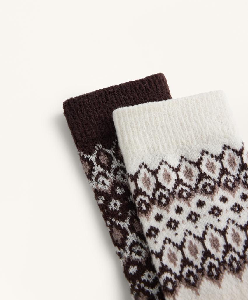 2 пары классических носков с жаккардовым узором