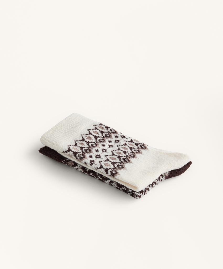 2 пары классических носков с жаккардовым узором