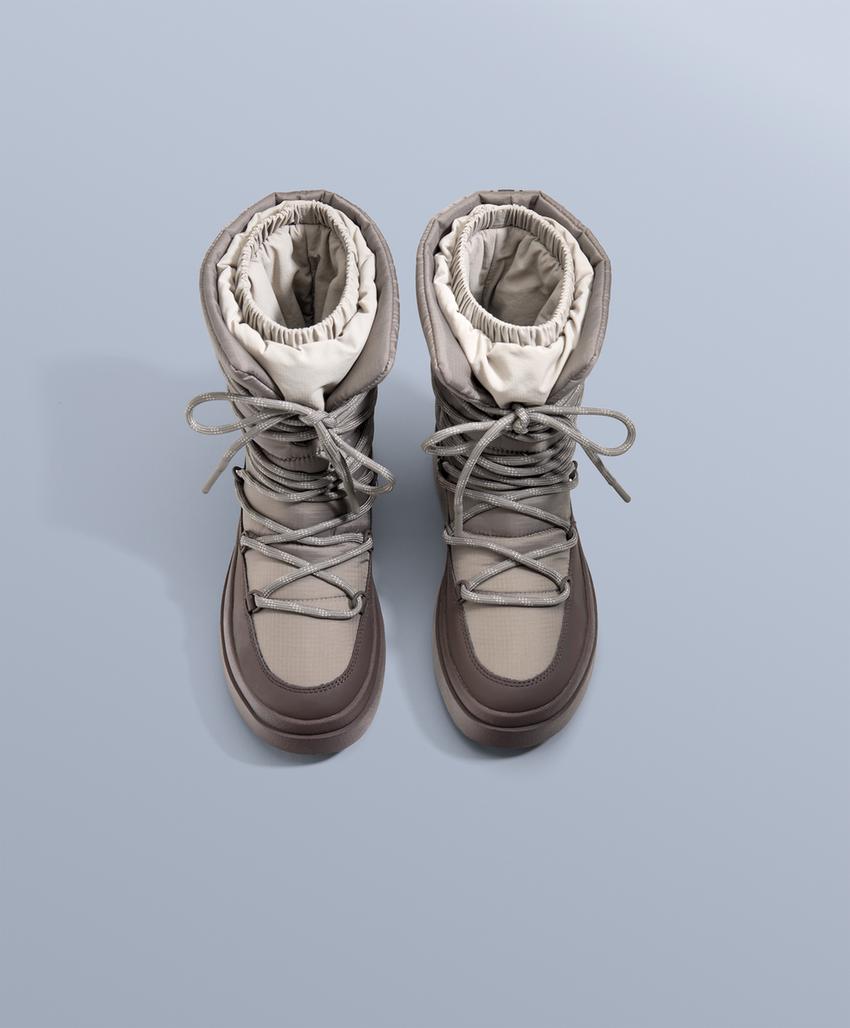 Совмещенные ботинки с шнуровкой из кружева