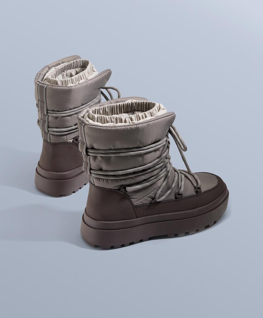 Совмещенные ботинки с шнуровкой из кружева