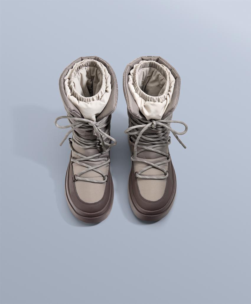 Совмещенные ботинки с шнуровкой из кружева