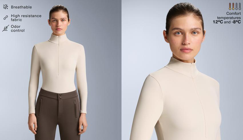 Термобелье боди с застежкой-молнией до половины