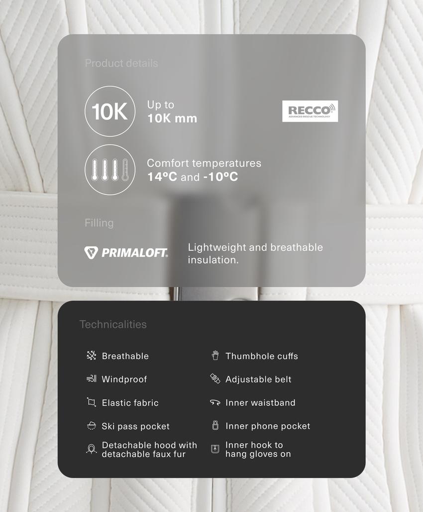 Утепленная куртка супер-облегающего кроя primaloft® ski, водоотталкивающая