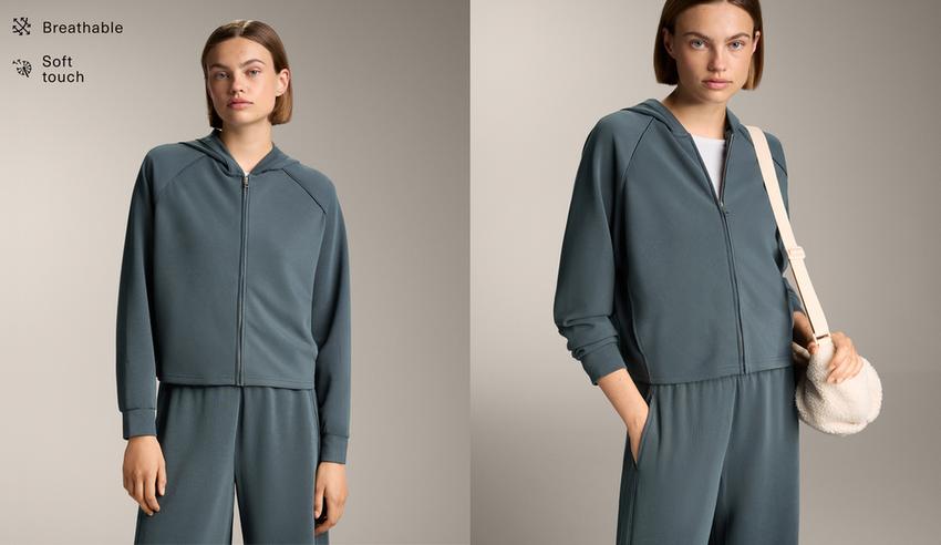 Жакет с капюшоном из риба, 29% модал