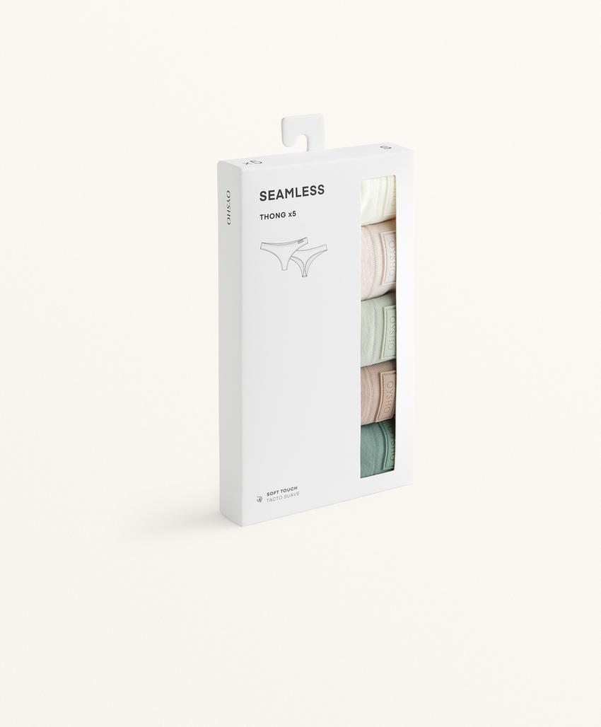 5 шт. тонких стрингов без швов из мягкого материала