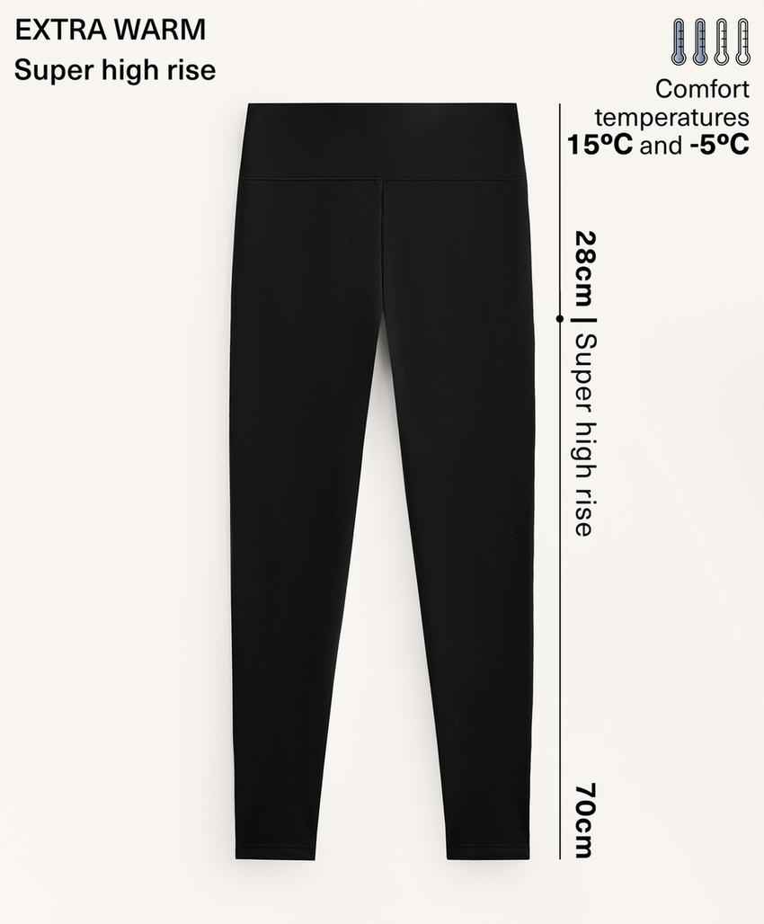 Экстра-теплые леггинсы до щиколотки супер высокой посадки 70 см без швов
