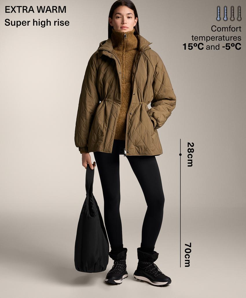 Экстра-теплые леггинсы до щиколотки супер высокой посадки 70 см без швов