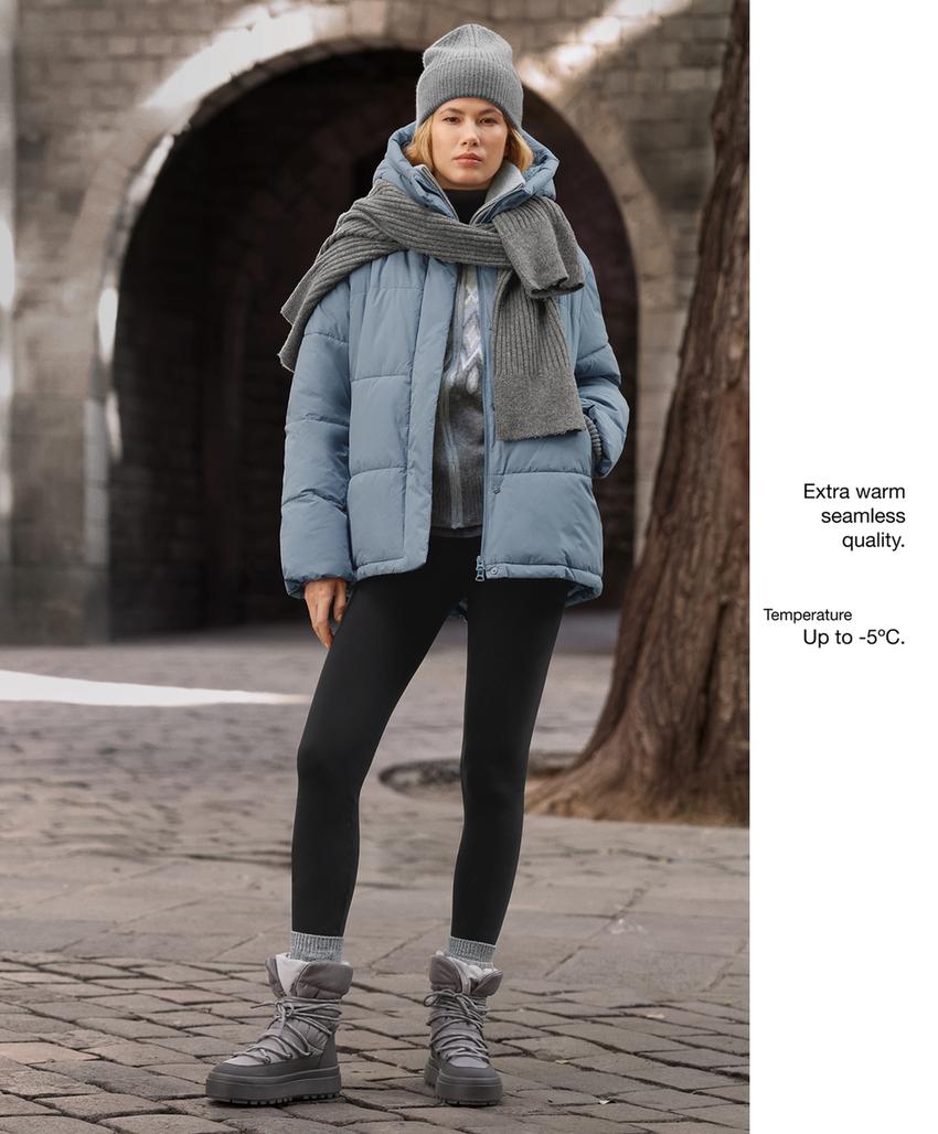 Экстра-теплые леггинсы до щиколотки супер высокой посадки 70 см без швов