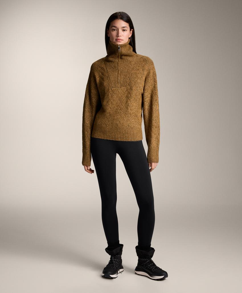 Экстра-теплые леггинсы до щиколотки супер высокой посадки 70 см без швов