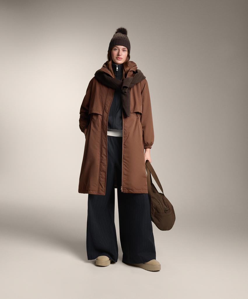 Широкие брюки с притачной полосой в полоску