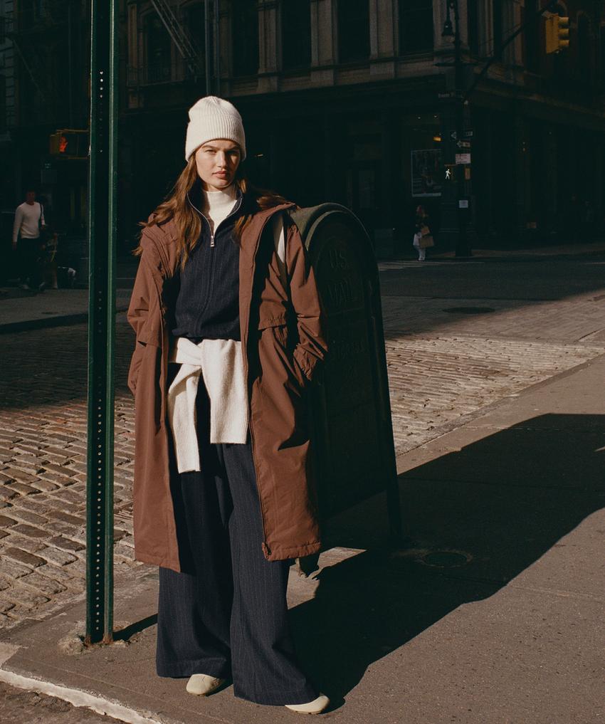 Широкие брюки с притачной полосой в полоску