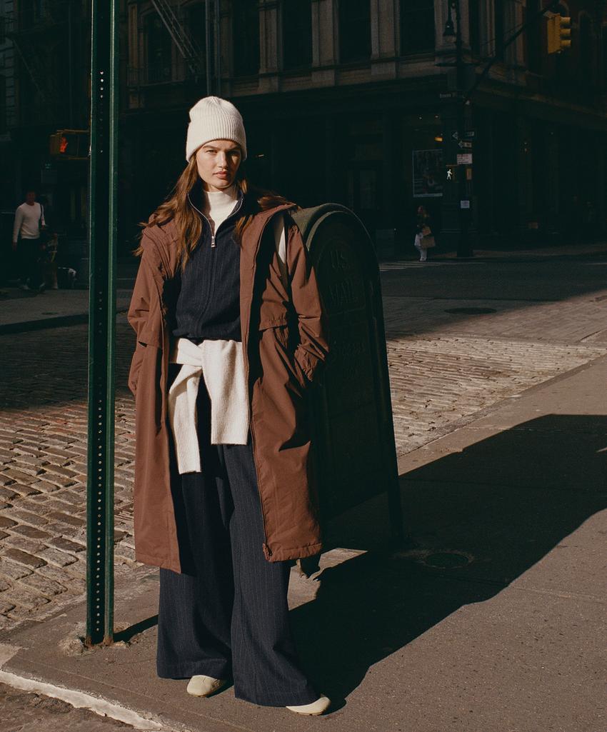 Широкие брюки с притачной полосой в полоску