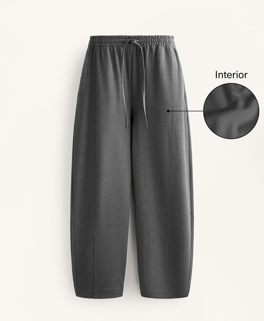 Брюки свободного кроя из плотной ткани