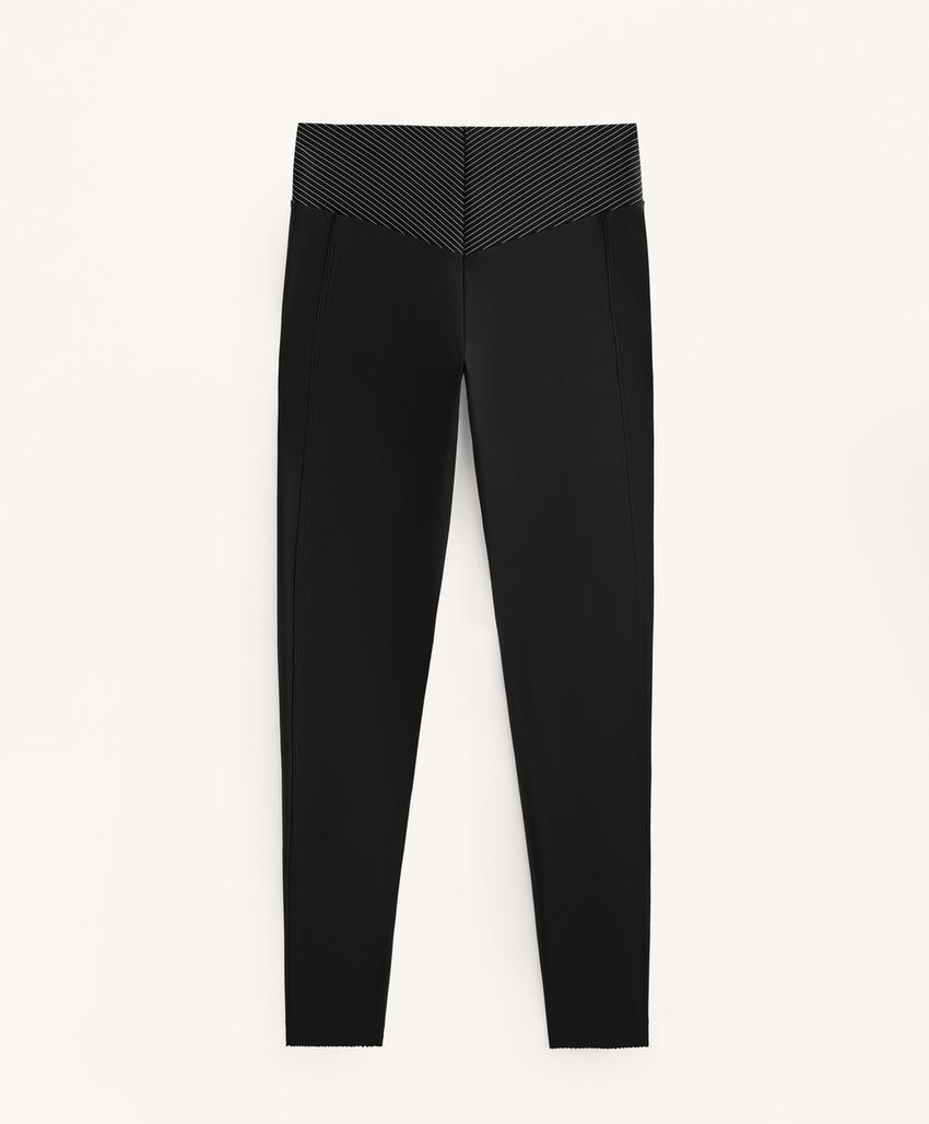 Базовые полосатые леггинсы с высокой посадкой до щиколотки 65 см