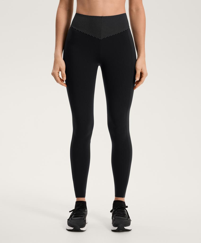 Базовые полосатые леггинсы с высокой посадкой до щиколотки 65 см