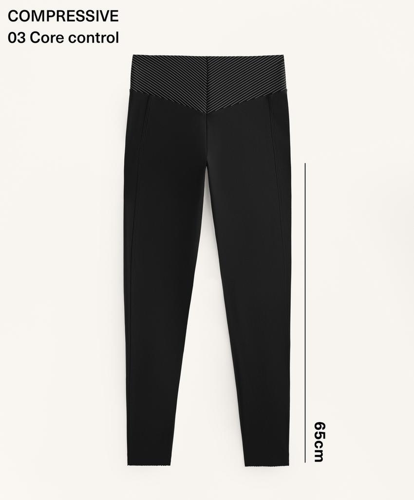 Базовые полосатые леггинсы с высокой посадкой до щиколотки 65 см