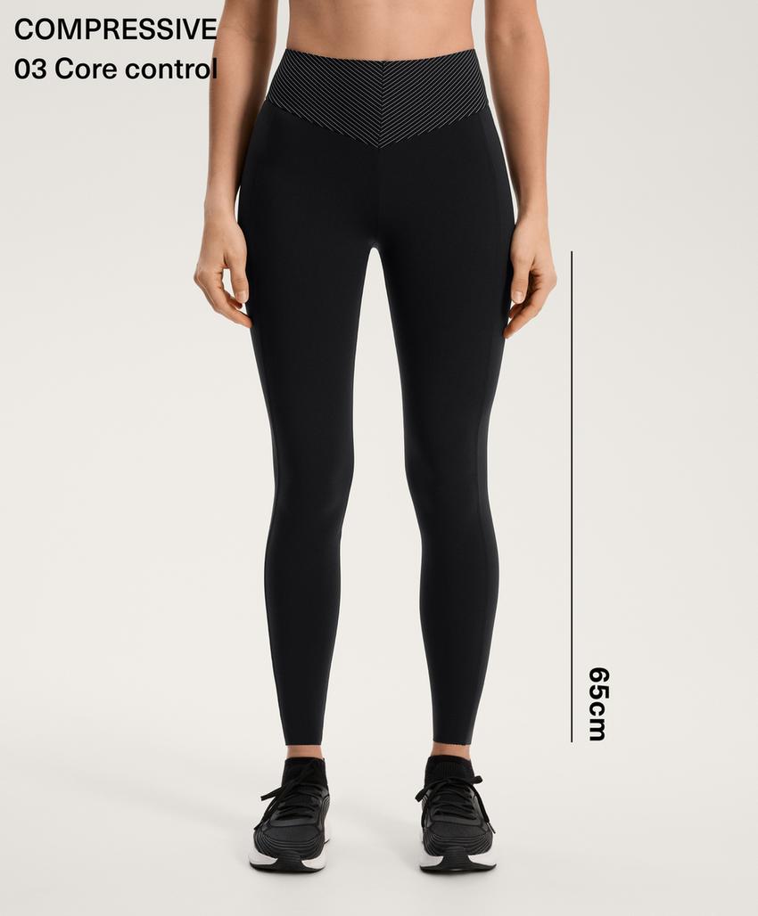 Базовые полосатые леггинсы с высокой посадкой до щиколотки 65 см