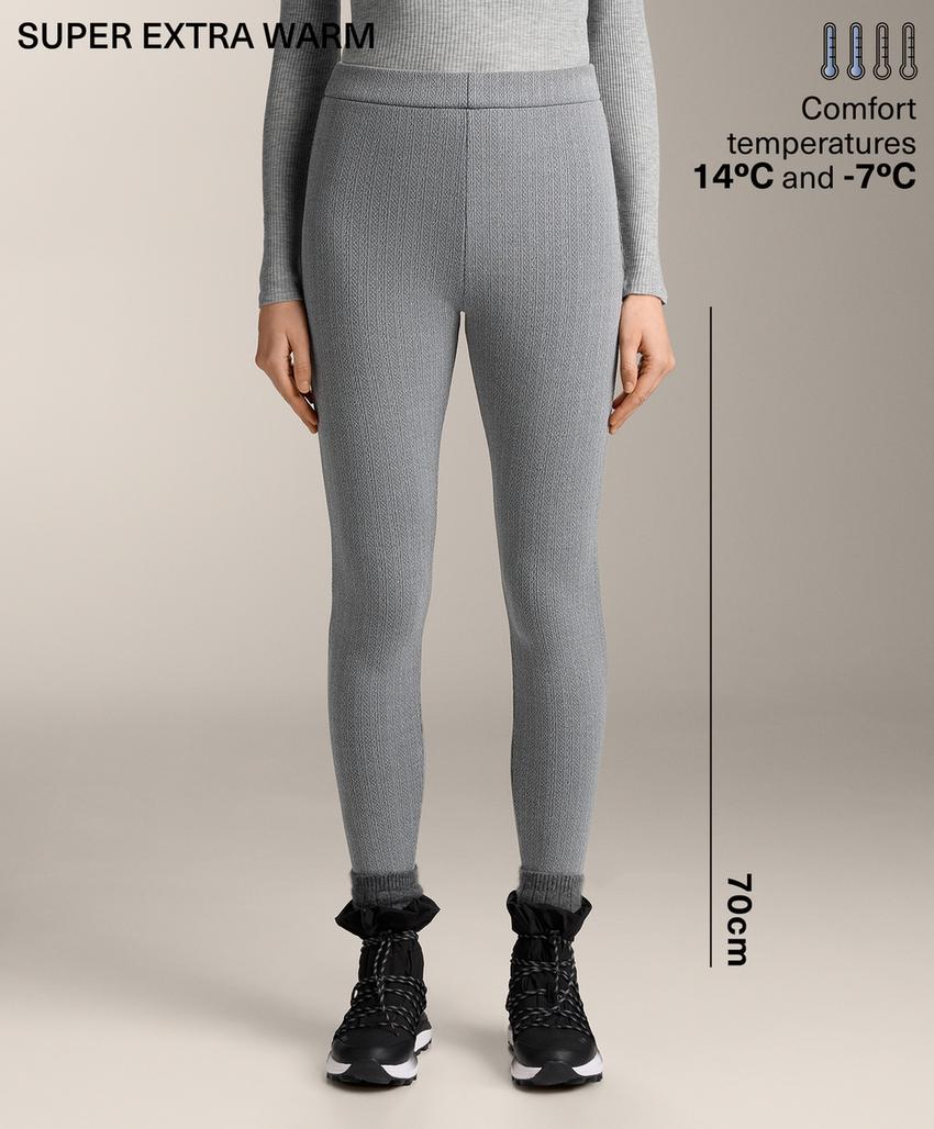 Супер-экстра-теплые плетеные леггинсы с высокой посадкой на щиколотку 70 см