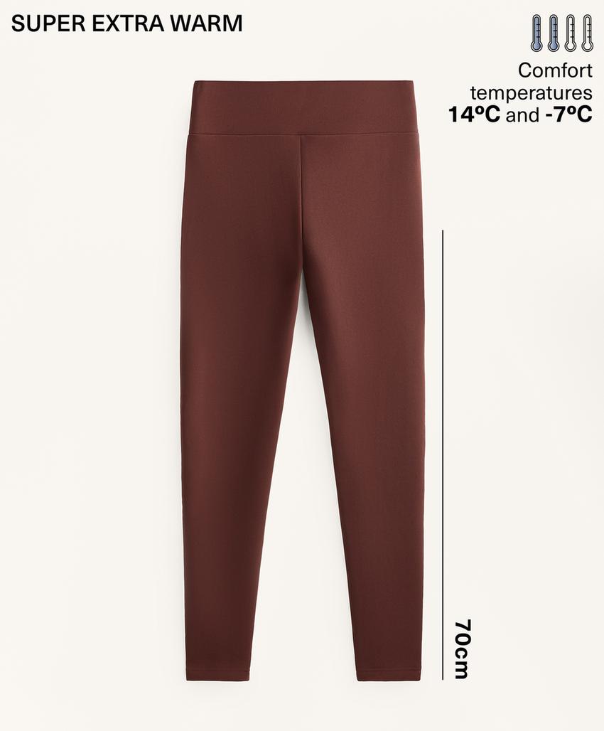 Супер-экстра-теплые безшовные леггинсы с высокой посадкой на щиколотку 70 см