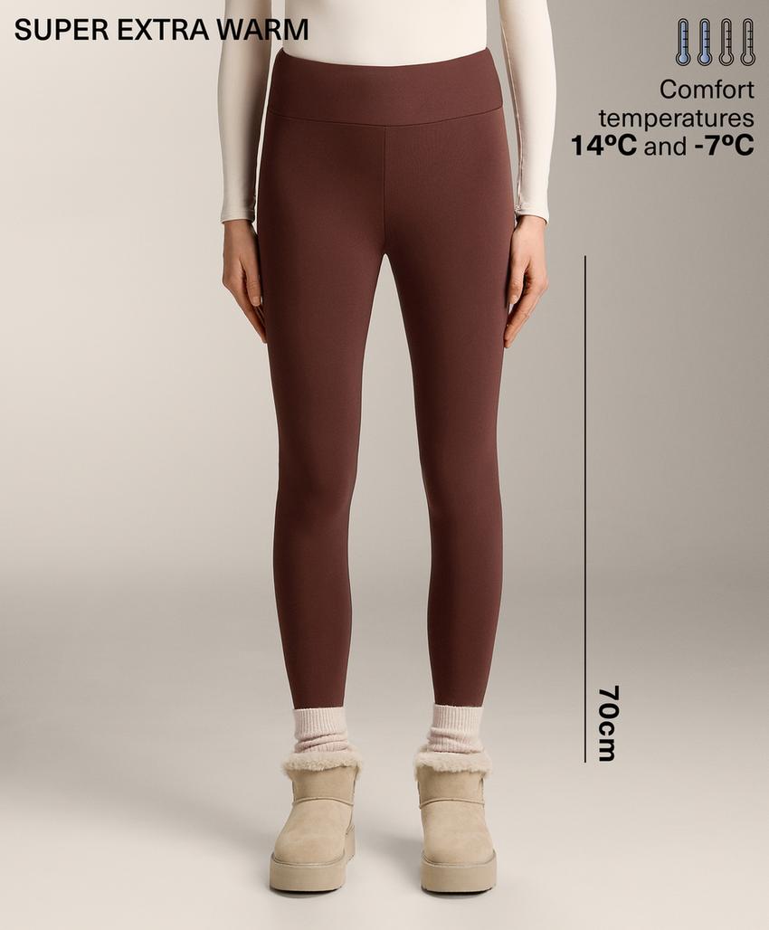Супер-экстра-теплые безшовные леггинсы с высокой посадкой на щиколотку 70 см