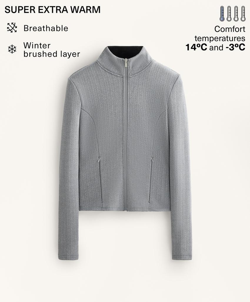 Теплая длинная техническая куртка super extra warm с плетёным узором