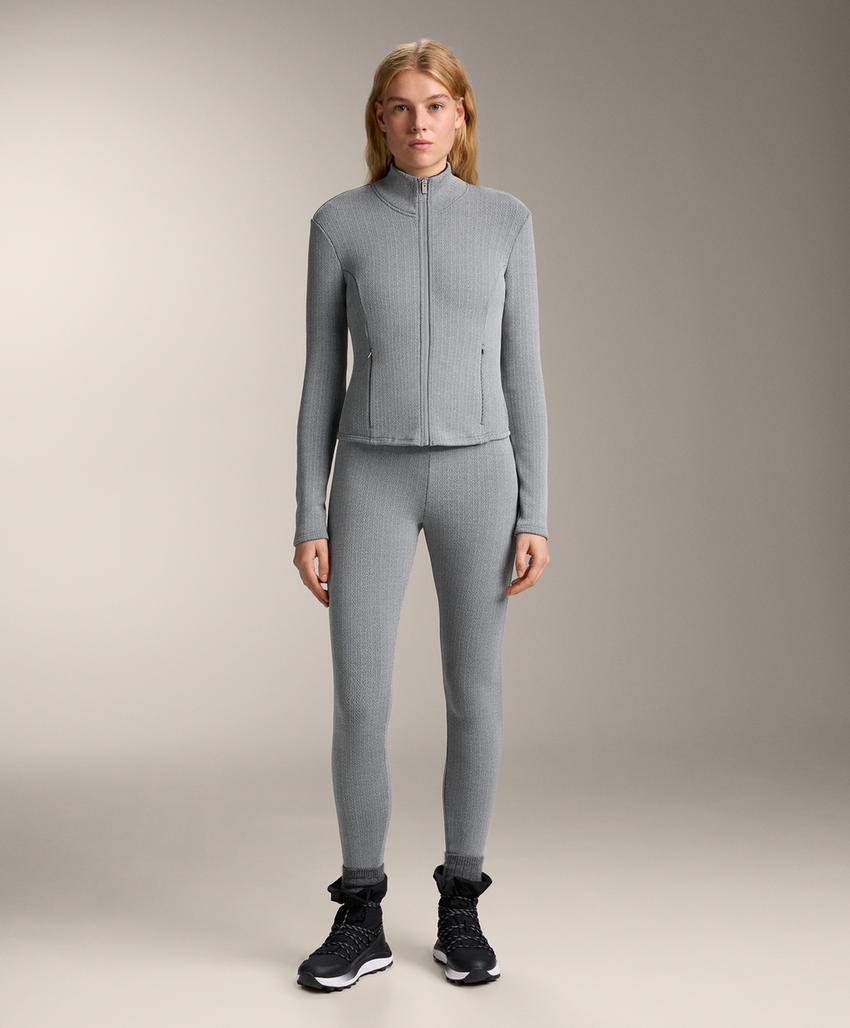 Теплая длинная техническая куртка super extra warm с плетёным узором