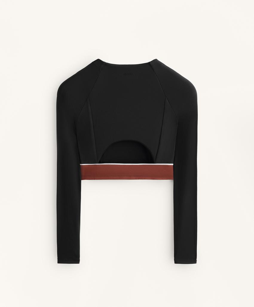 Топ с длинным рукавом и блочными вставками comfortlux