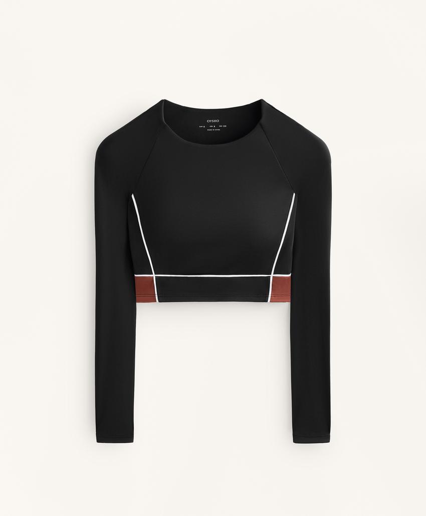 Топ с длинным рукавом и блочными вставками comfortlux