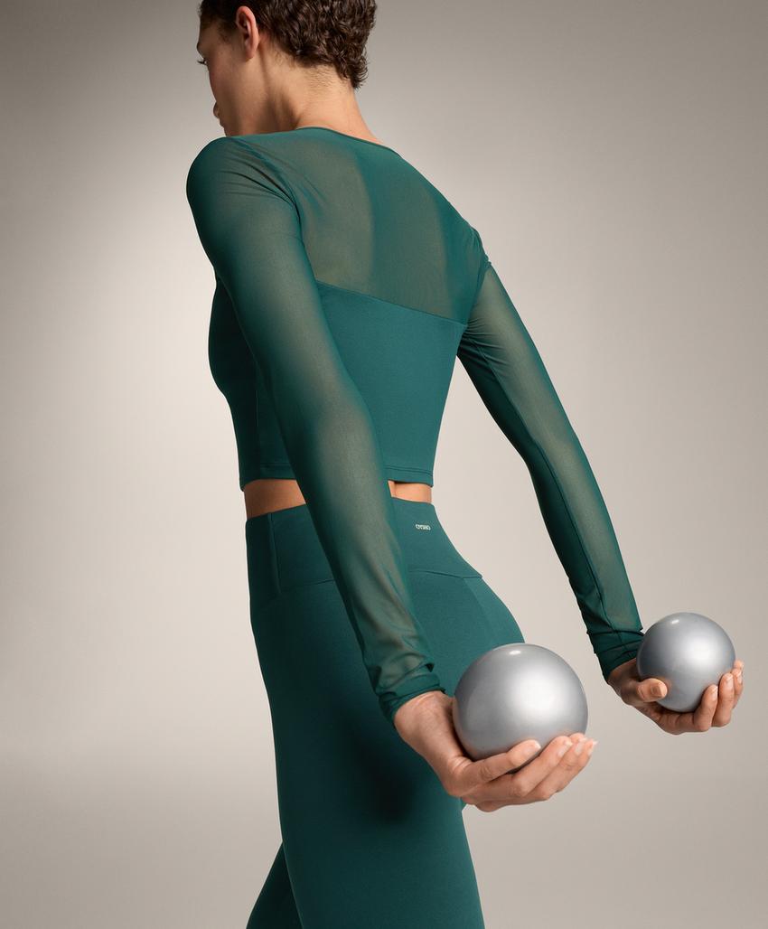 Топ с длинным рукавом из сетчатого материала comfortlux