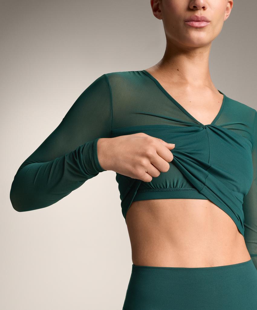 Топ с длинным рукавом из сетчатого материала comfortlux