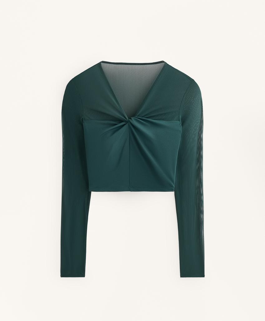 Топ с длинным рукавом из сетчатого материала comfortlux