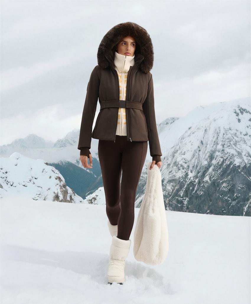 Ботинки из технического искусственного меха с шнуровкой