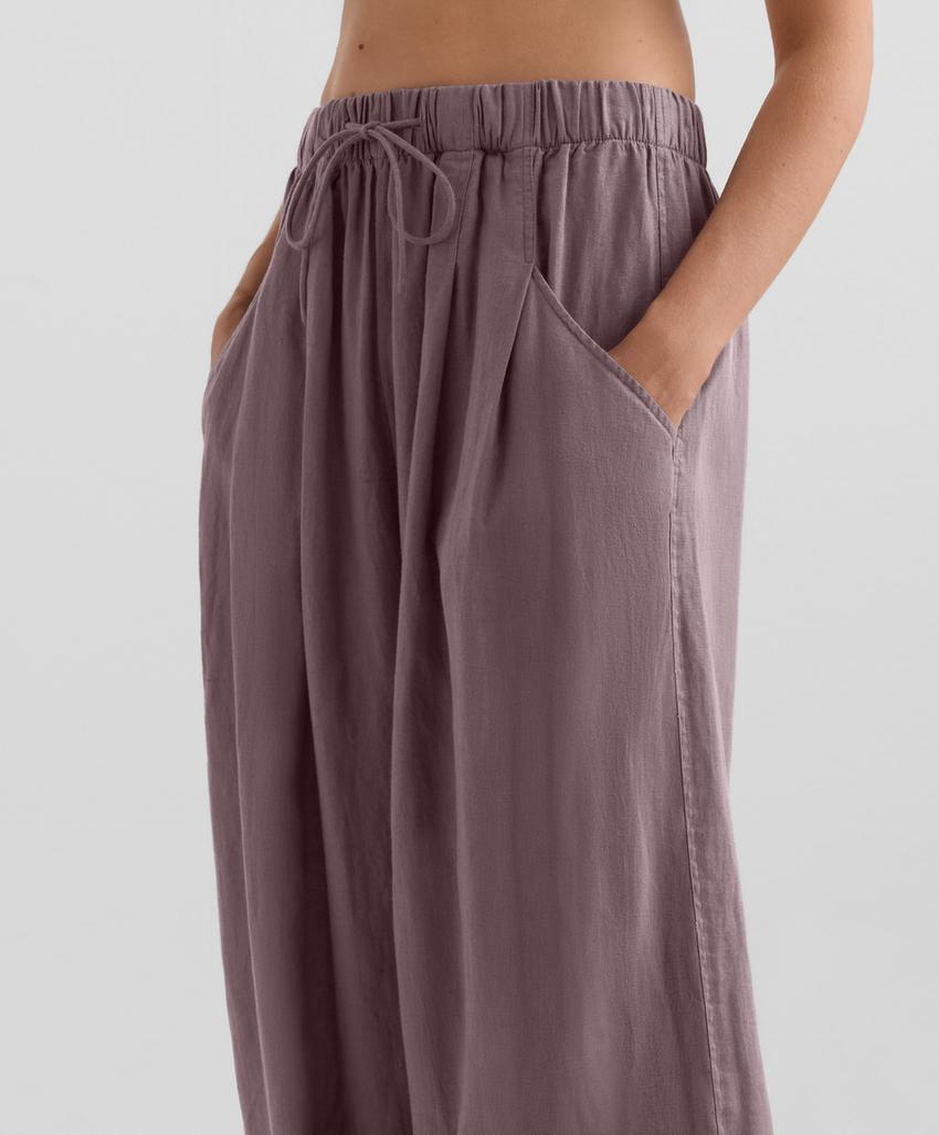 Брюки-шаровары из 100% льна