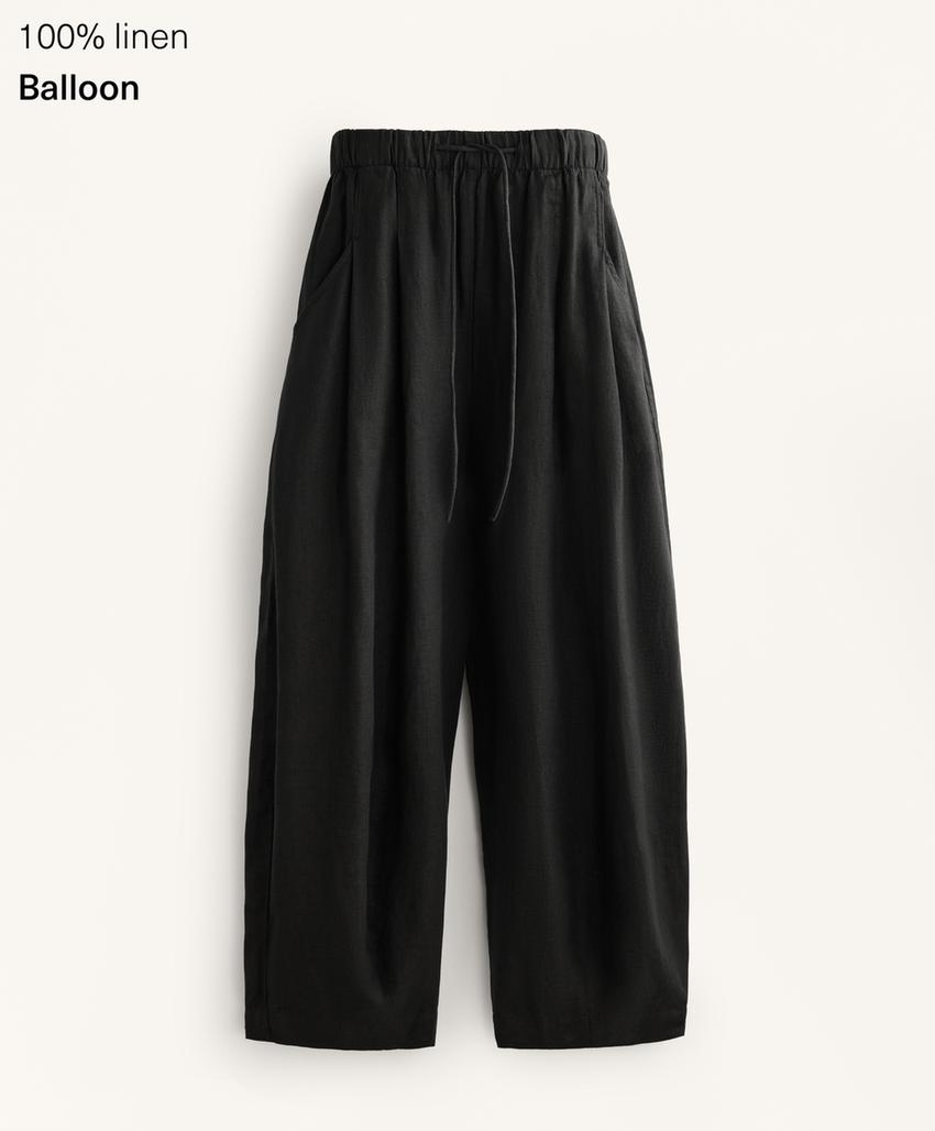 Брюки-шаровары из 100% льна