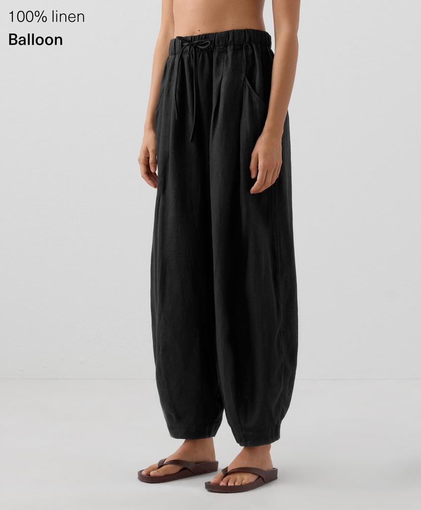 Брюки-шаровары из 100% льна