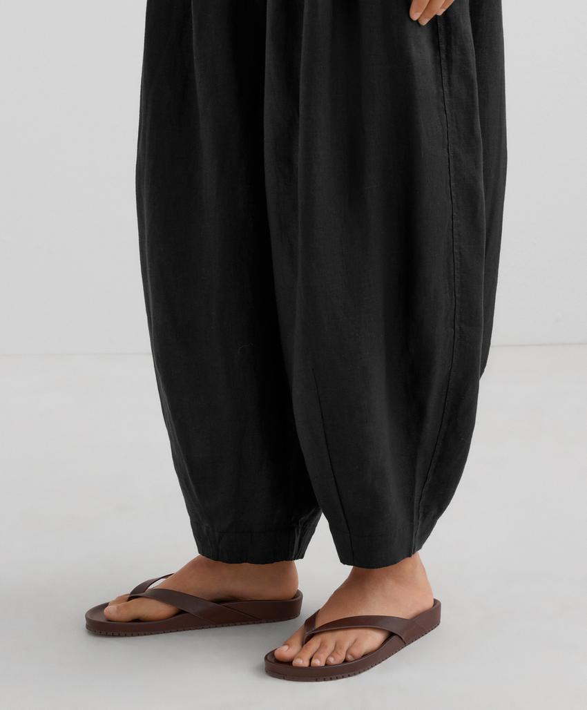 Брюки-шаровары из 100% льна