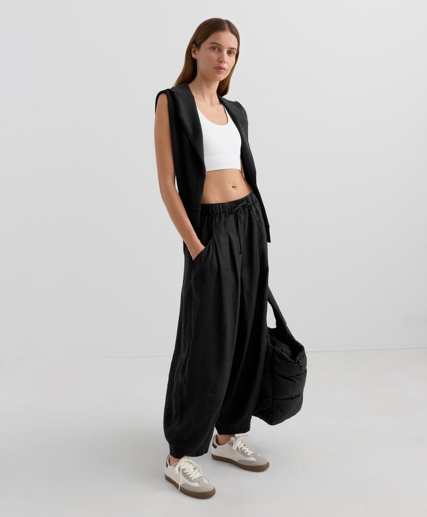 Брюки-шаровары из 100% льна