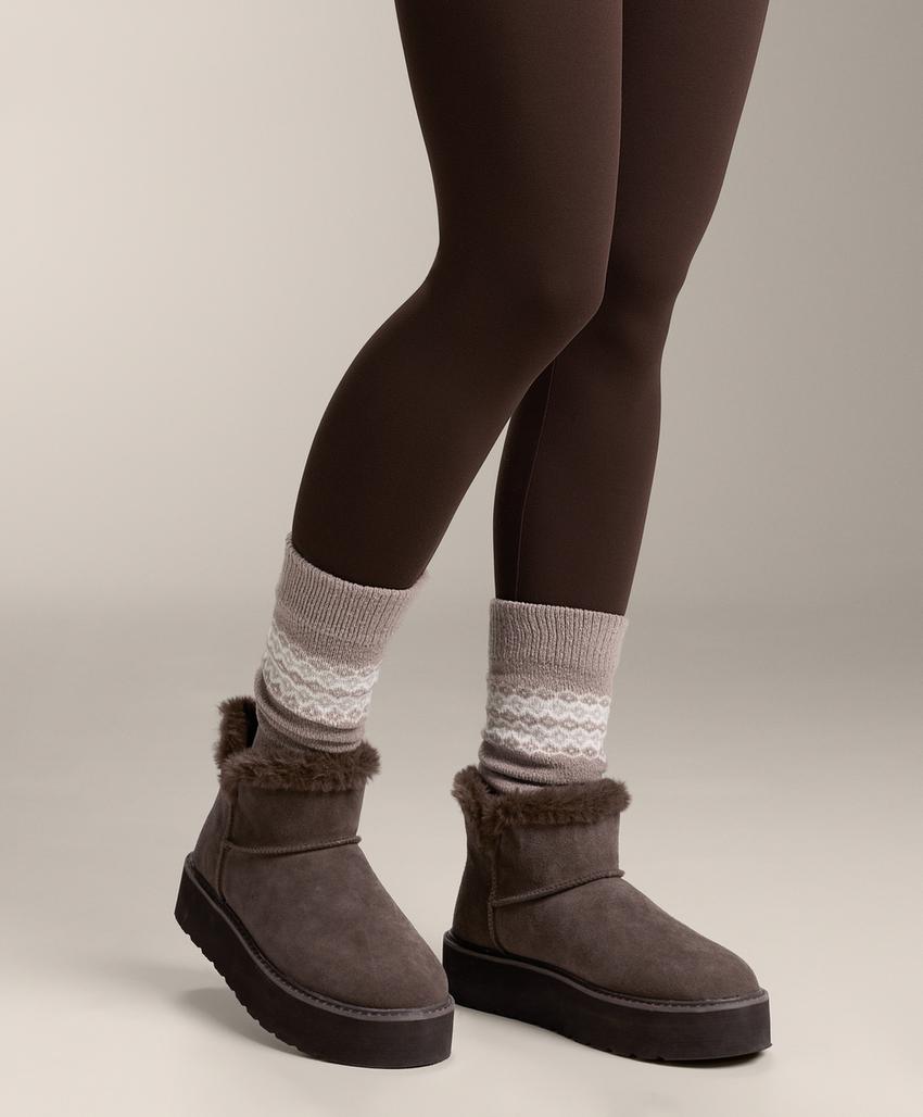 Носки длинные с жаккардовым узором, 2 пары