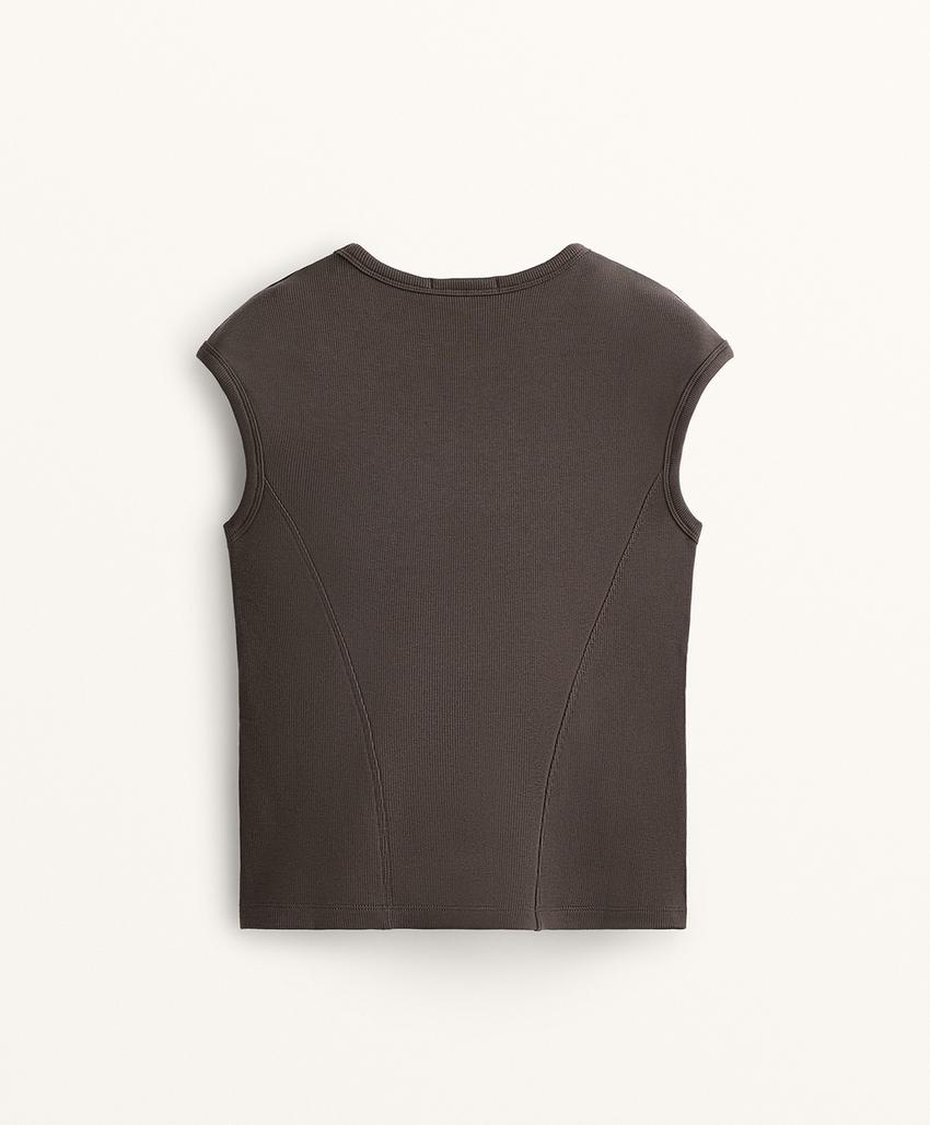 Футболка коротких рукавов из рибаны с хлопком и модалом