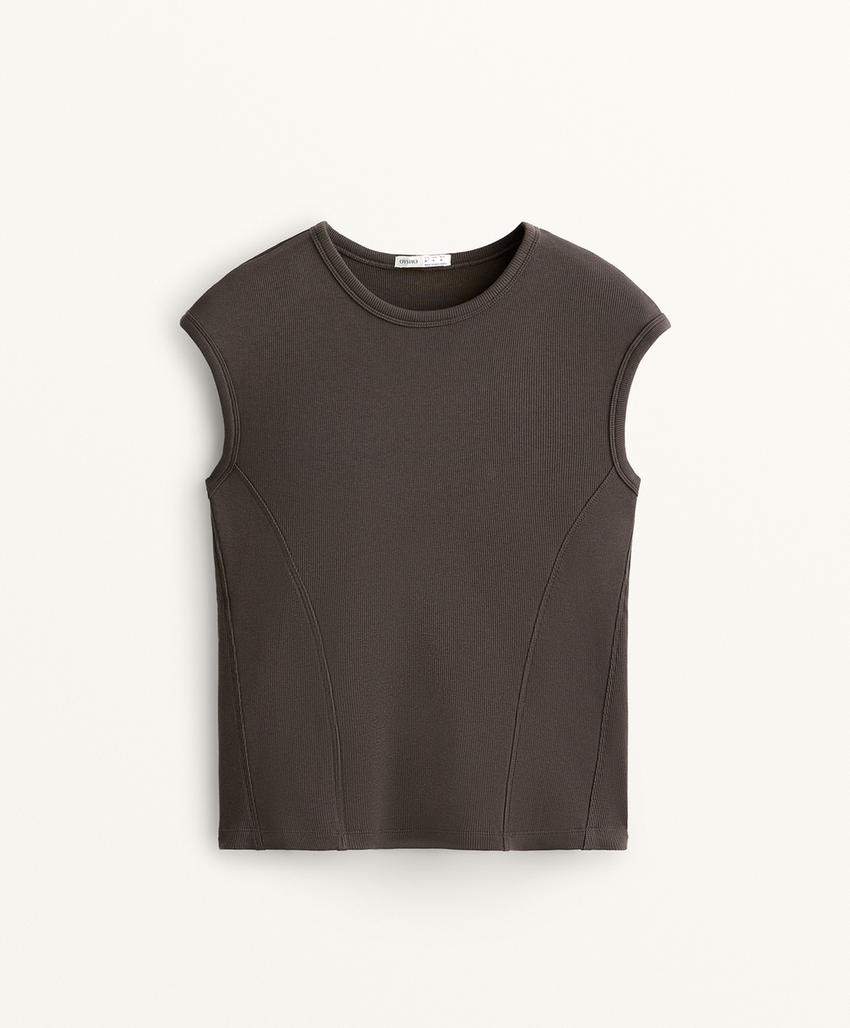 Футболка коротких рукавов из рибаны с хлопком и модалом