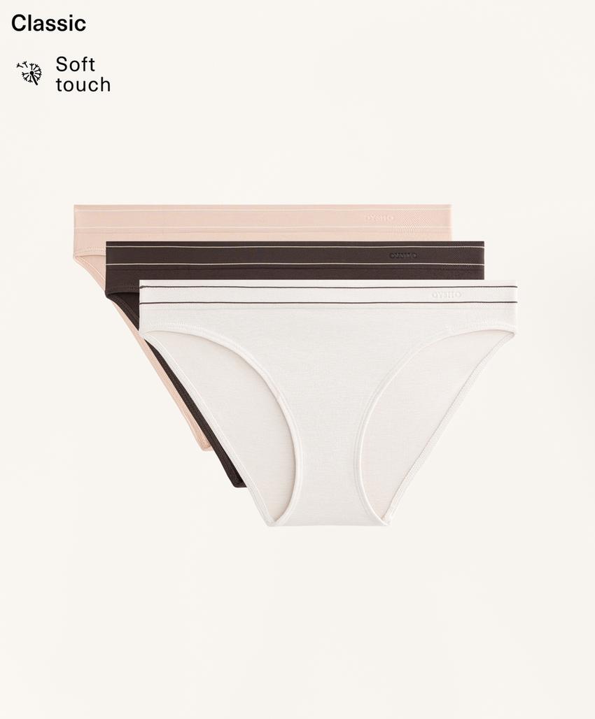 3 классических трусиков без швов из мягкого материала