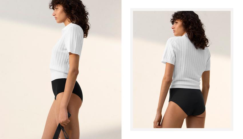 Поло с коротким рукавом из пробивного вязаного полотна