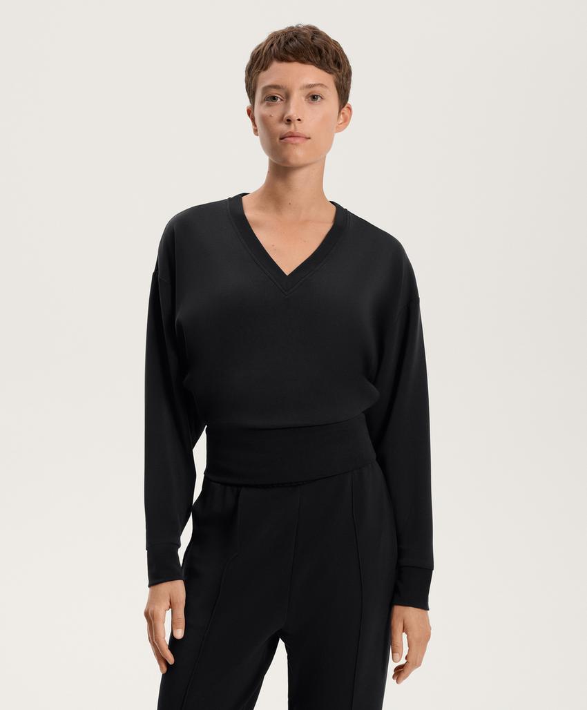 Свитшот с v-образным вырезом и приталенной талией из мягкого модала